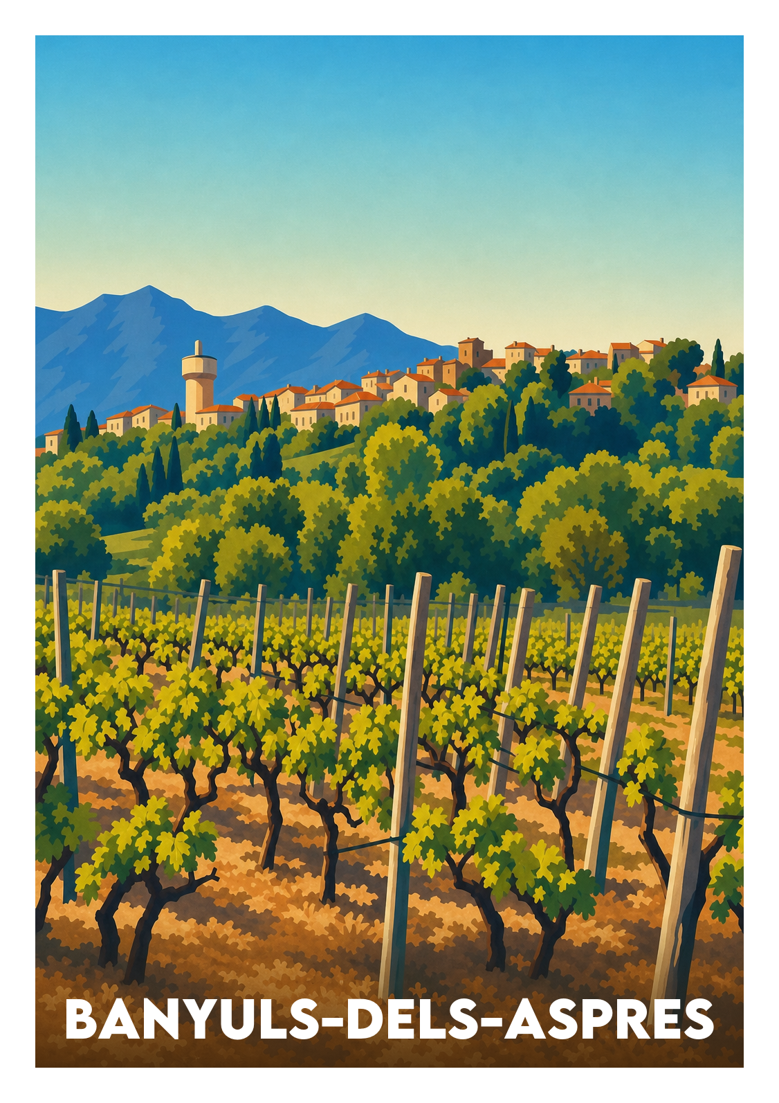 Affiche souvenir de Banyuls-dels-Aspres – image brute sans cadre