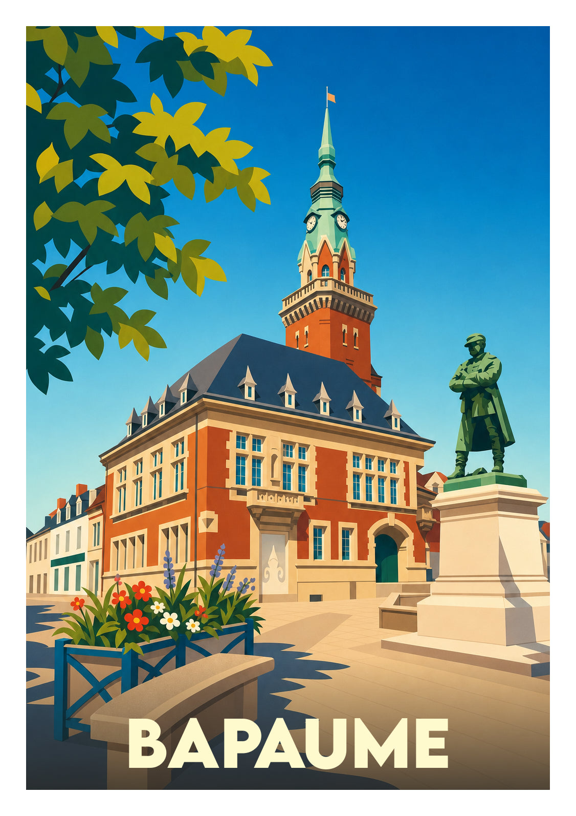 Affiche souvenir de Bapaume – image brute sans cadre