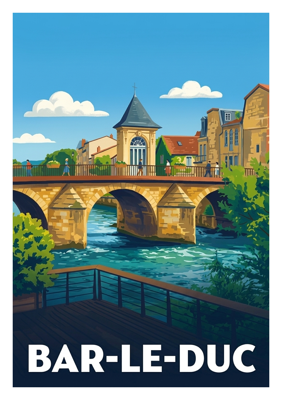 Affiche souvenir de Bar-le-Duc – image brute sans cadre