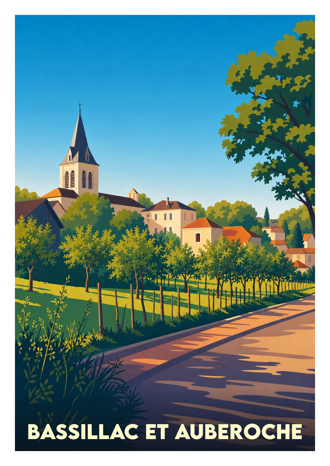 Affiche souvenir de Bassillac et Auberoche – image brute sans cadre