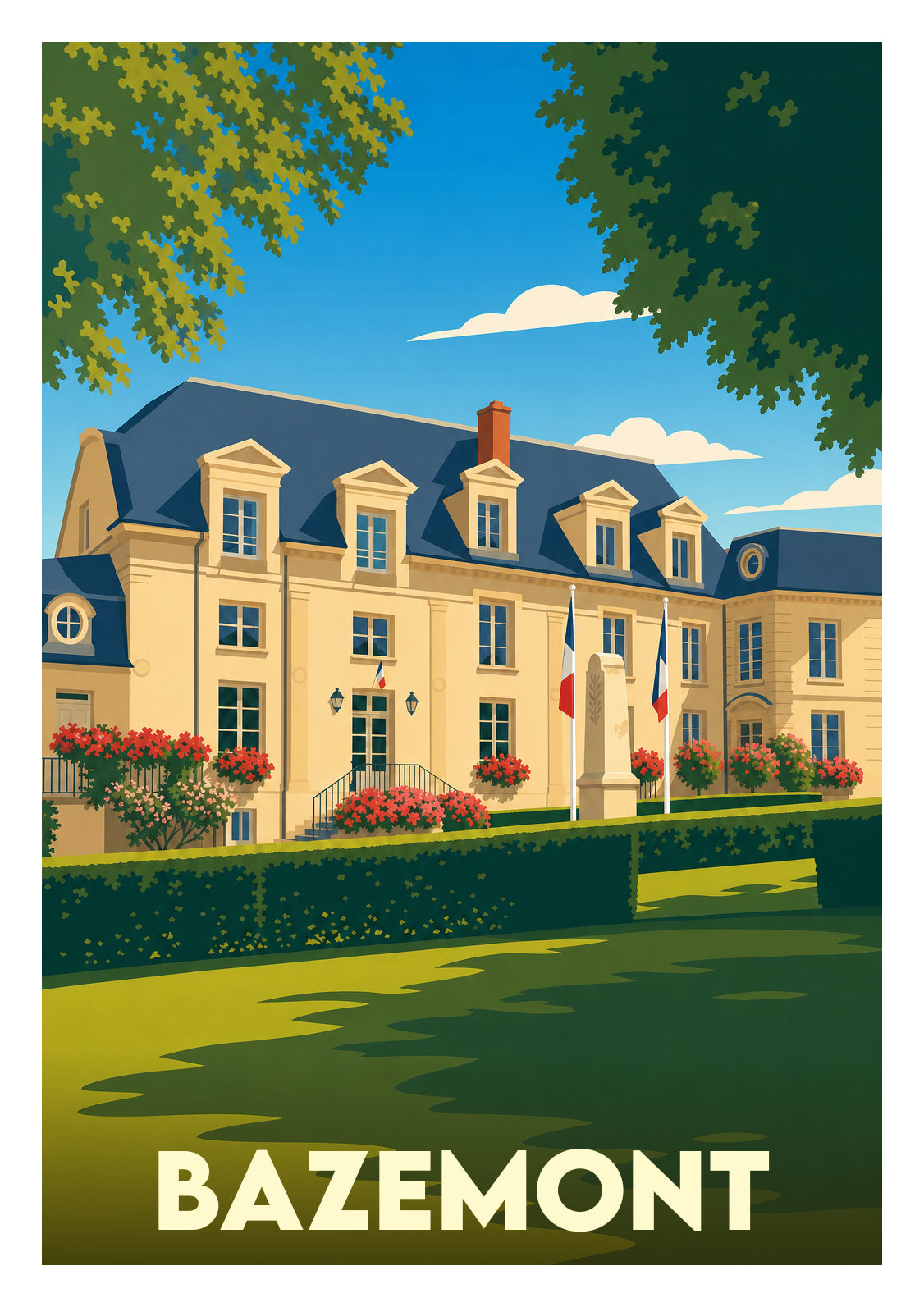 Affiche souvenir de Bazemont – image brute sans cadre