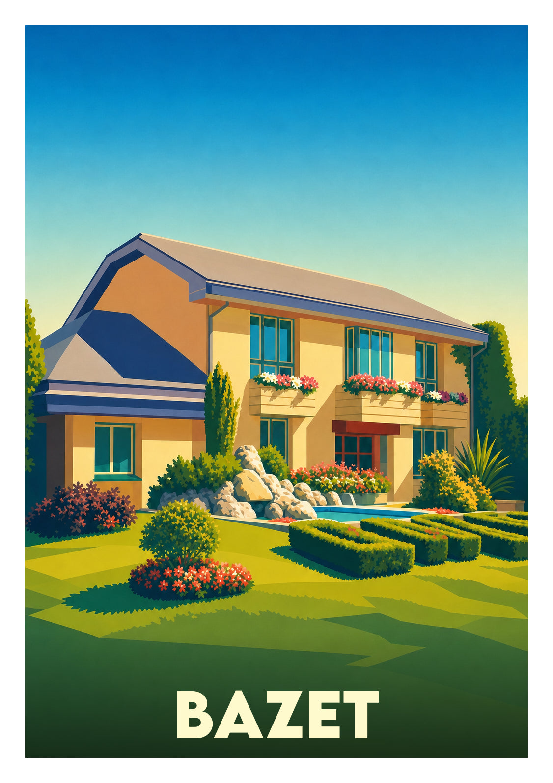 Affiche souvenir de Bazet – image brute sans cadre