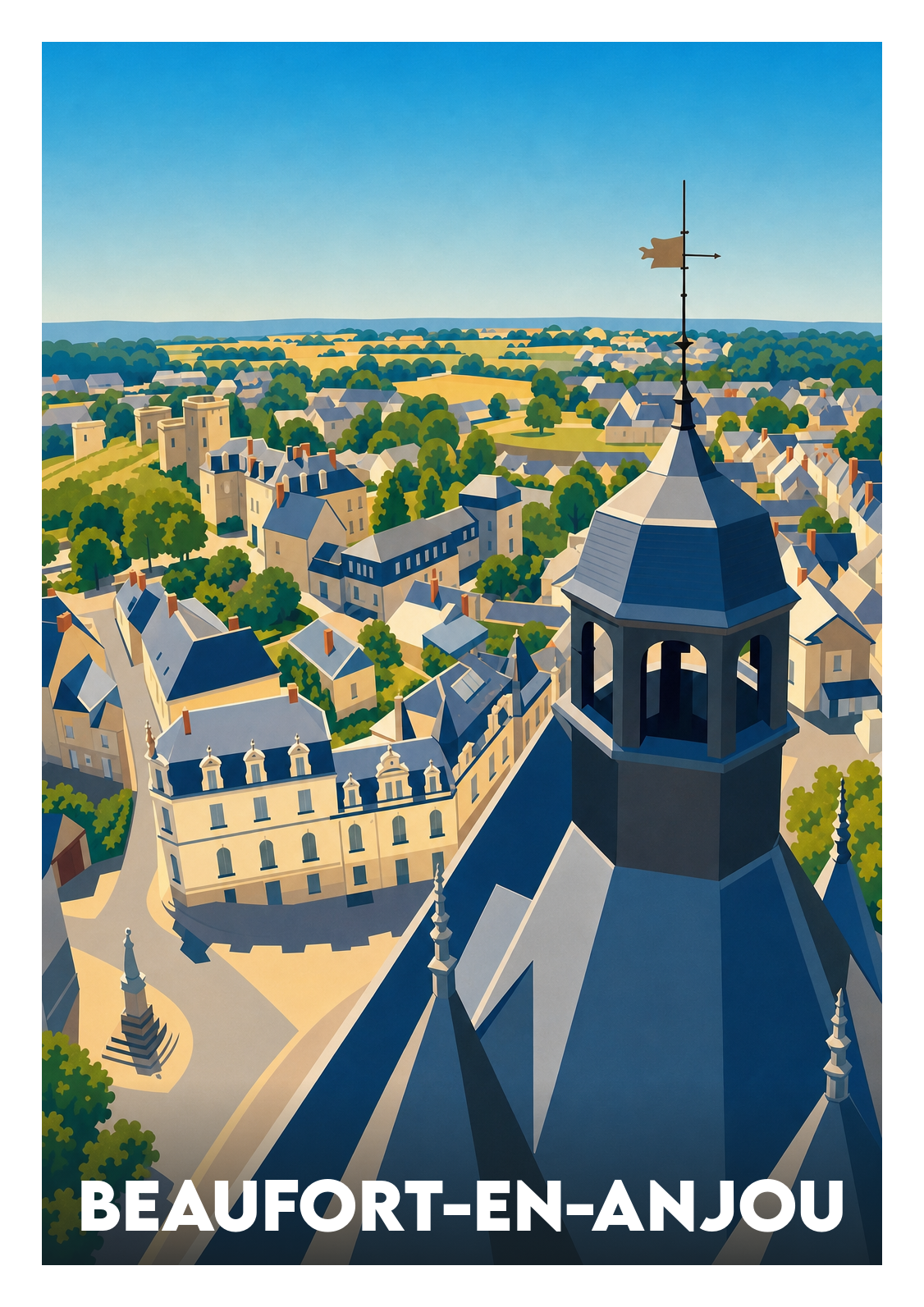 Affiche souvenir de Beaufort-en-Anjou – image brute sans cadre