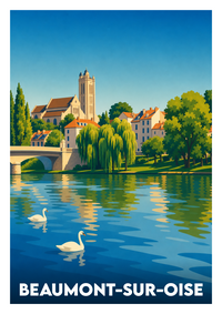 Affiche souvenir de Beaumont-sur-Oise – image brute sans cadre