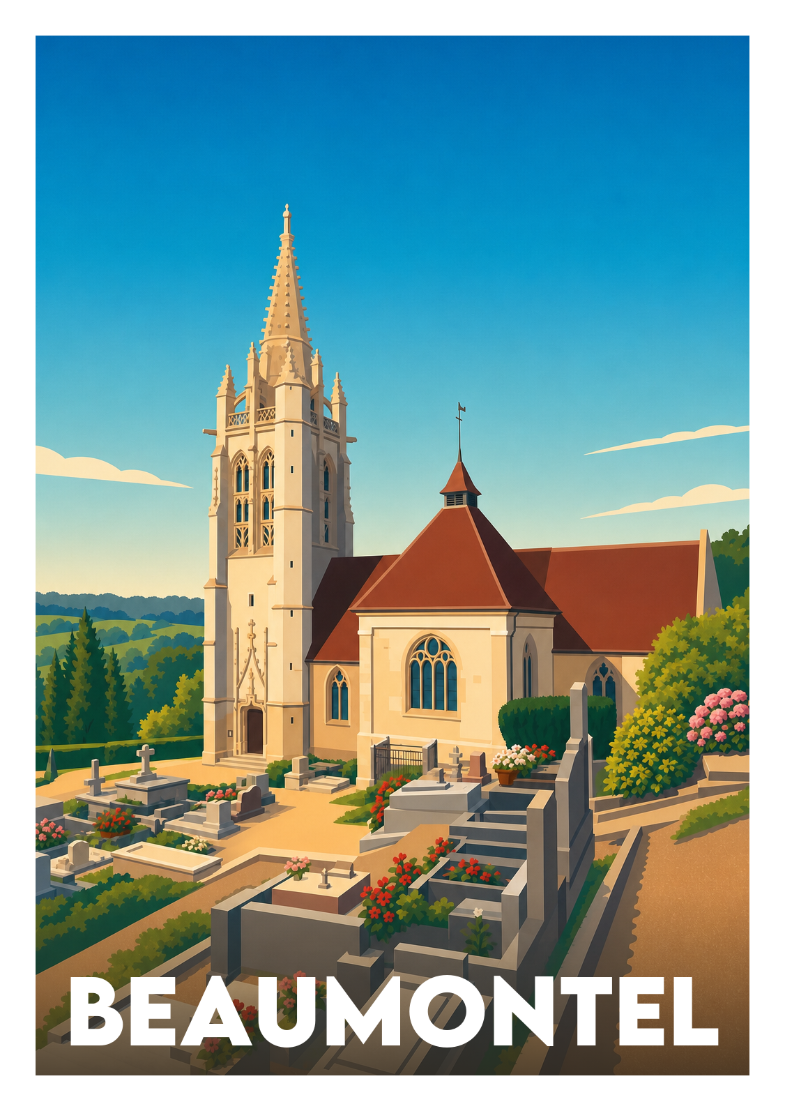 Affiche souvenir de Beaumontel – image brute sans cadre