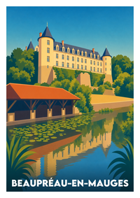 Affiche souvenir de Beaupréau-en-Mauges – image brute sans cadre