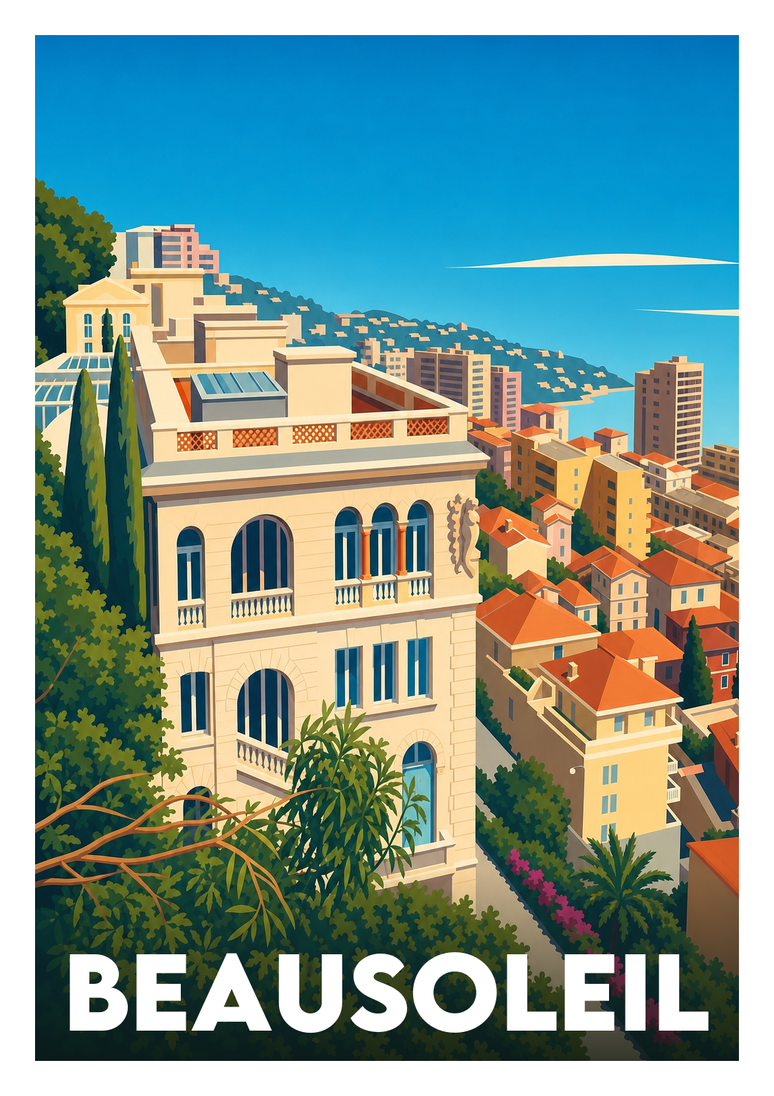 Affiche souvenir de Beausoleil – image brute sans cadre