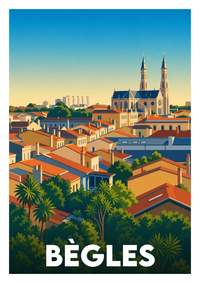 Affiche souvenir de Bègles – image brute sans cadre
