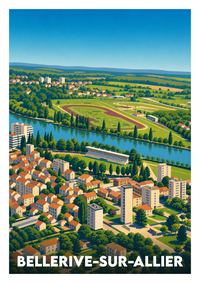 Affiche souvenir de Bellerive-sur-Allier – image brute sans cadre
