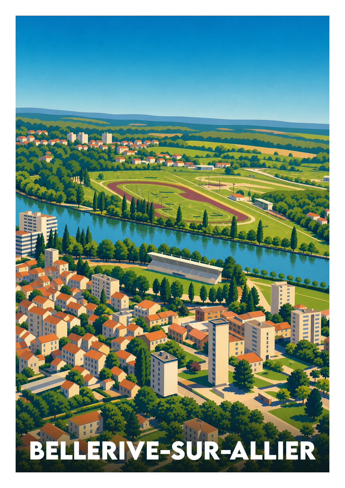 Affiche souvenir de Bellerive-sur-Allier – image brute sans cadre