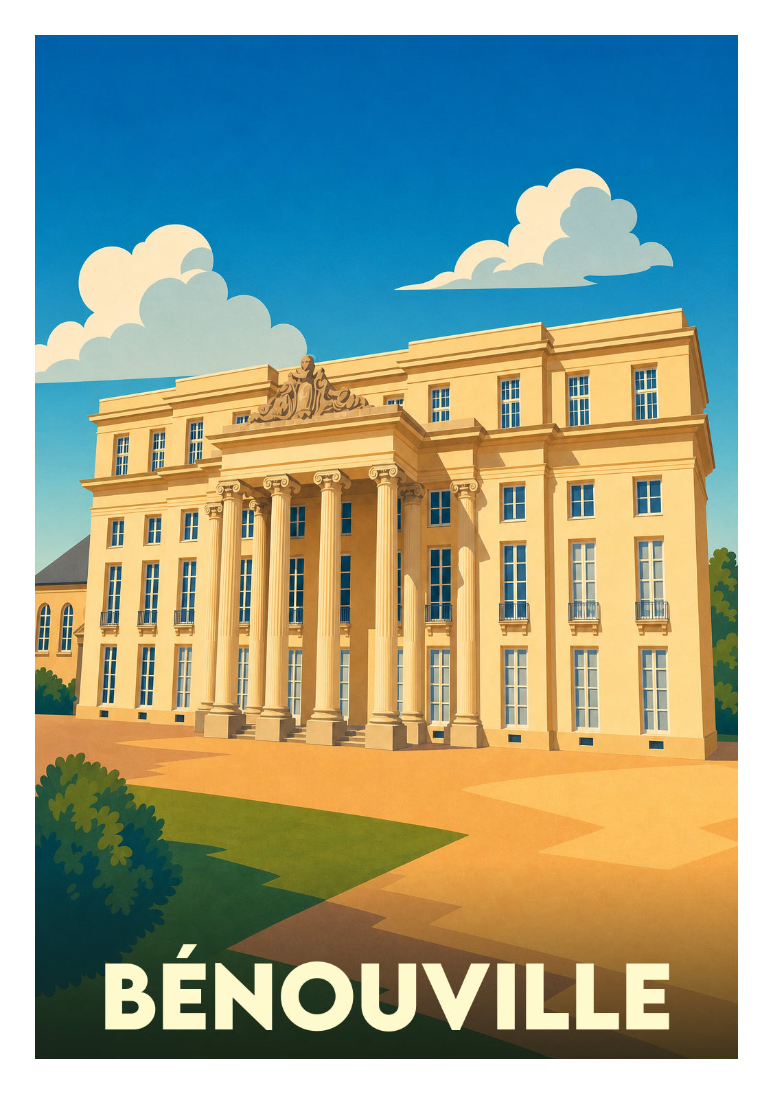 Affiche souvenir de Bénouville – image brute sans cadre