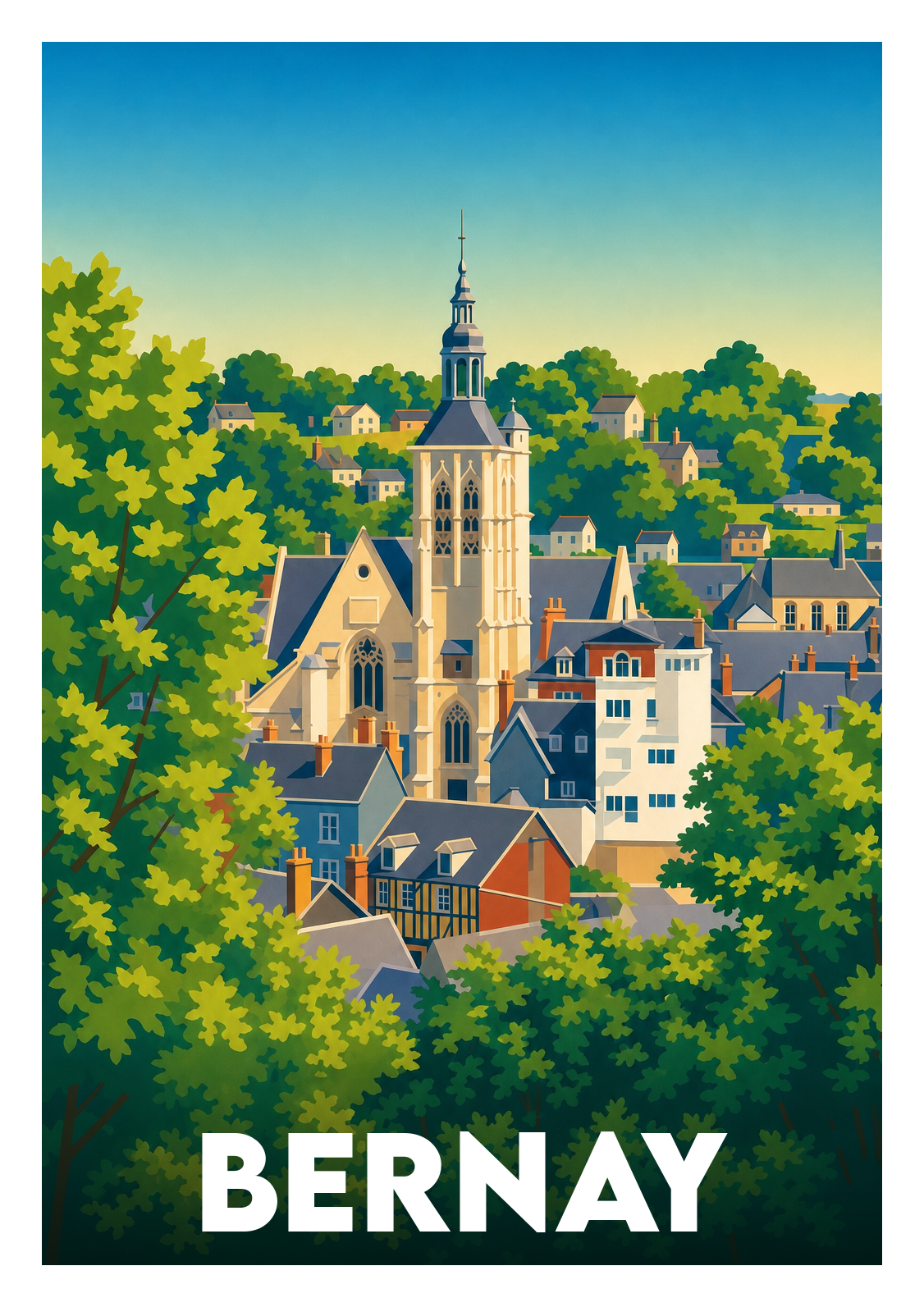 Affiche souvenir de Bernay – image brute sans cadre