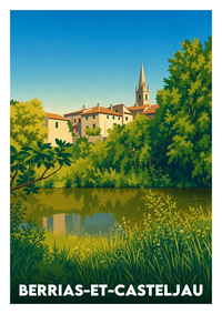 Affiche souvenir de Berrias-et-Casteljau – image brute sans cadre