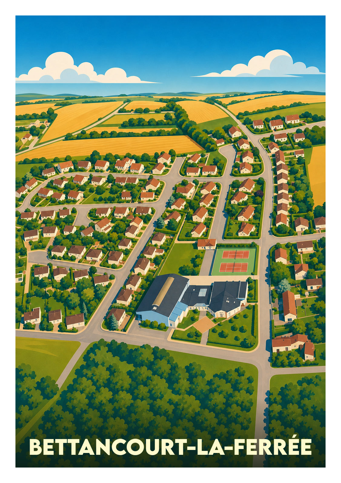 Affiche souvenir de Bettancourt-la-Ferrée – image brute sans cadre