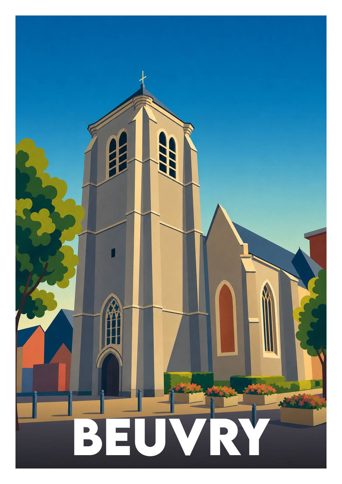 Affiche souvenir de Beuvry – image brute sans cadre