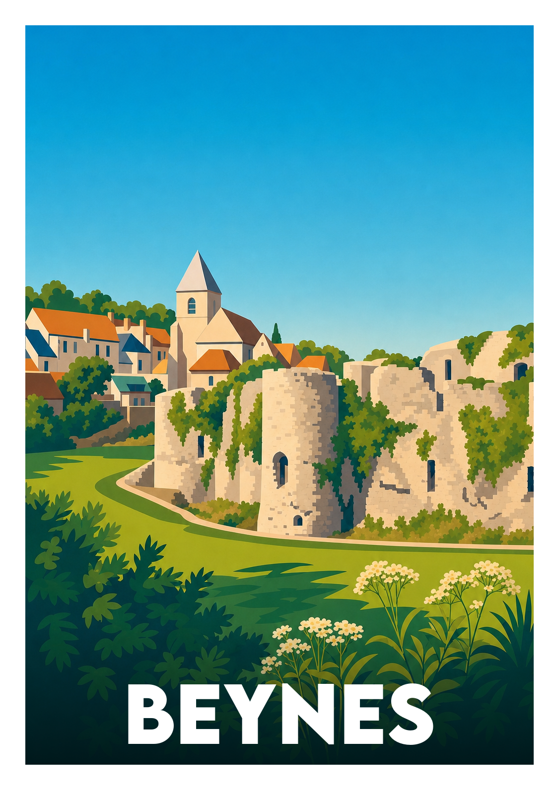Affiche souvenir de Beynes – image brute sans cadre