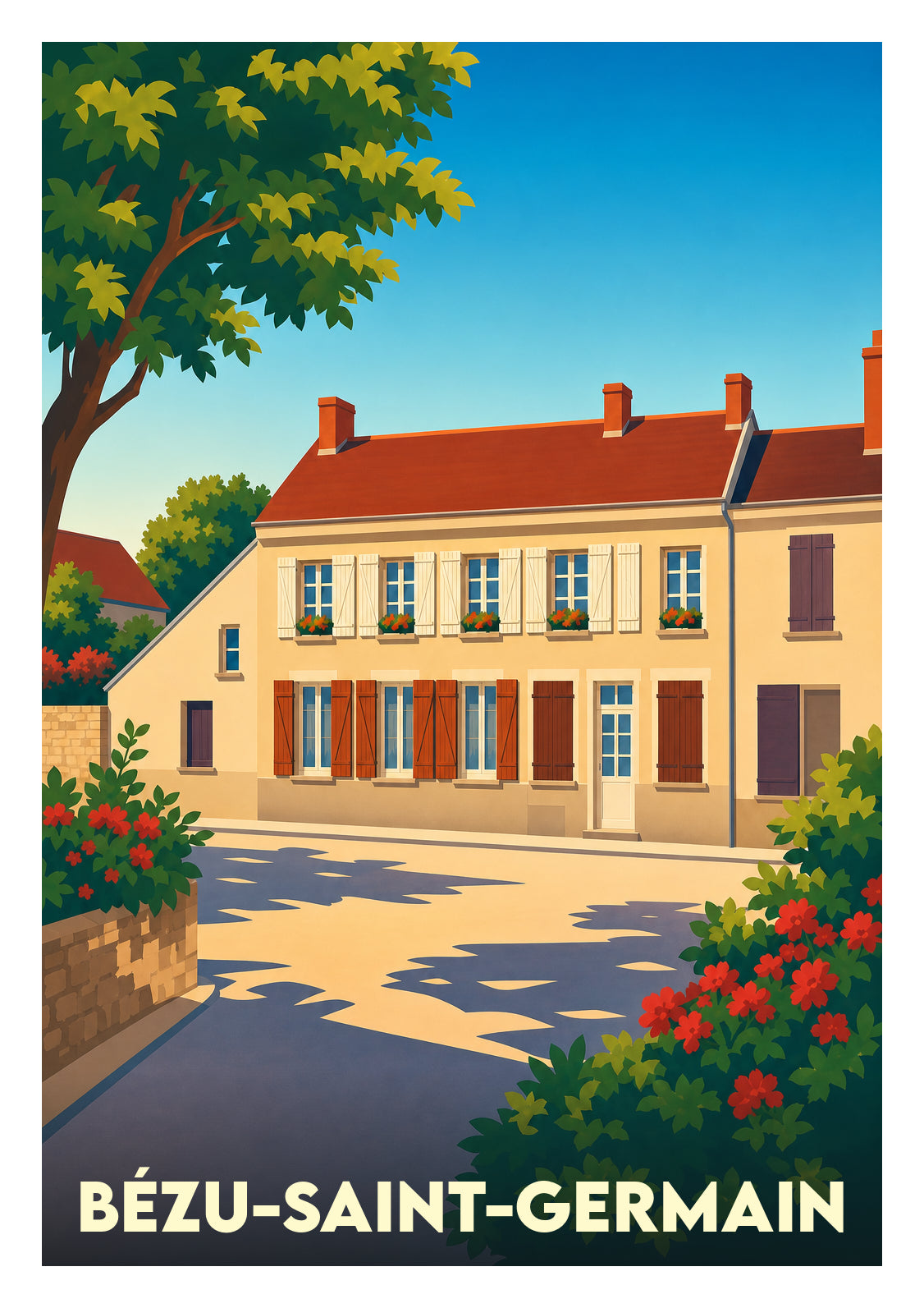 Affiche souvenir de Bézu-Saint-Germain – image brute sans cadre
