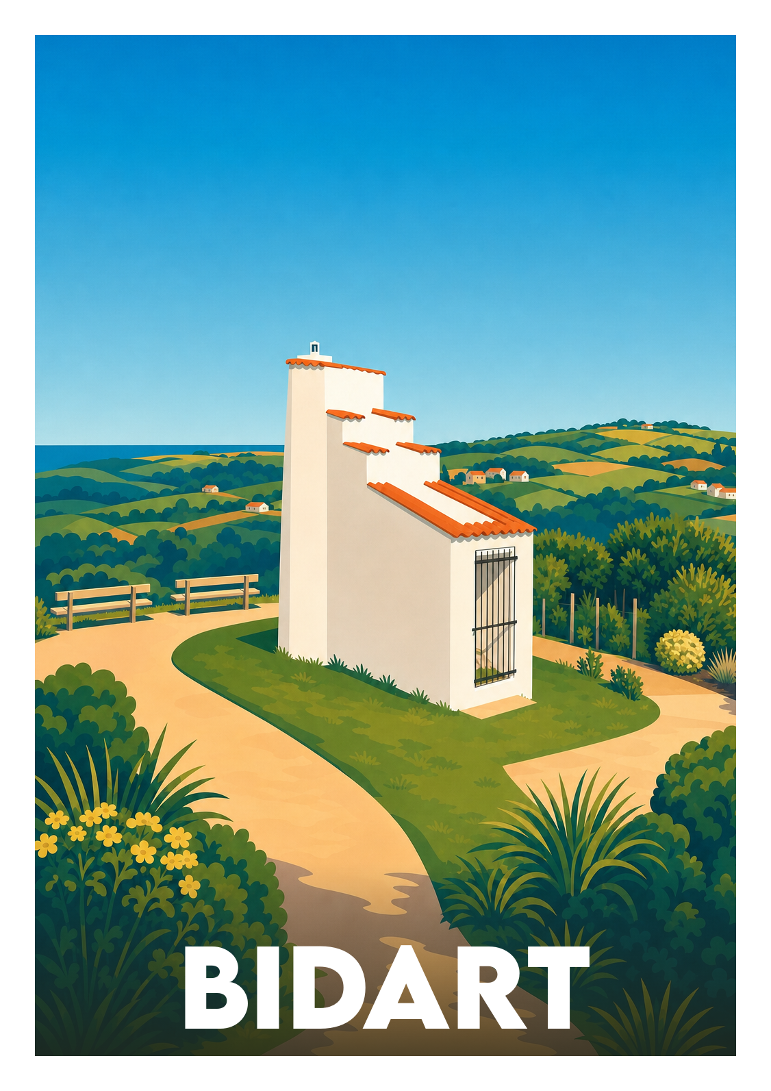 Affiche souvenir de Bidart – image brute sans cadre