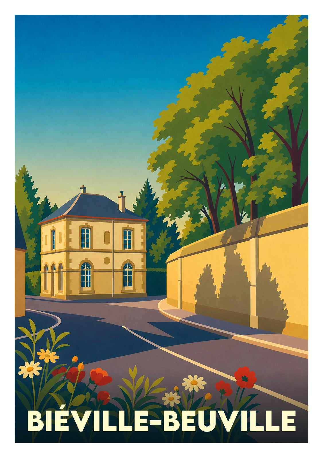 Affiche souvenir de Biéville-Beuville – image brute sans cadre