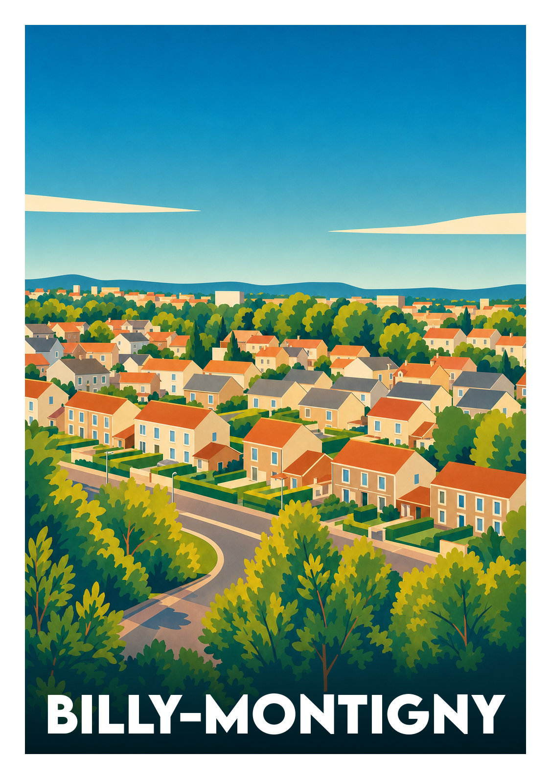 Affiche souvenir de Billy-Montigny – image brute sans cadre