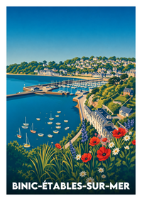 Affiche souvenir de Binic-Étables-sur-Mer – image brute sans cadre