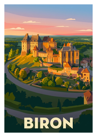 Affiche souvenir de Biron – image brute sans cadre