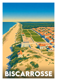 Affiche souvenir de Biscarrosse – image brute sans cadre