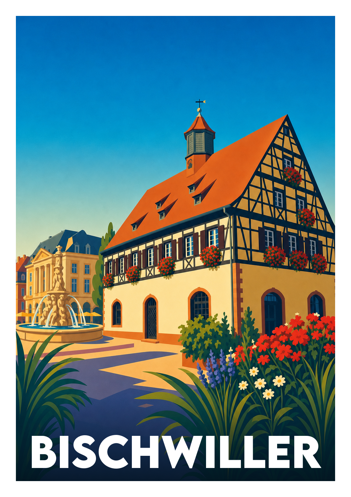 Affiche souvenir de Bischwiller – image brute sans cadre