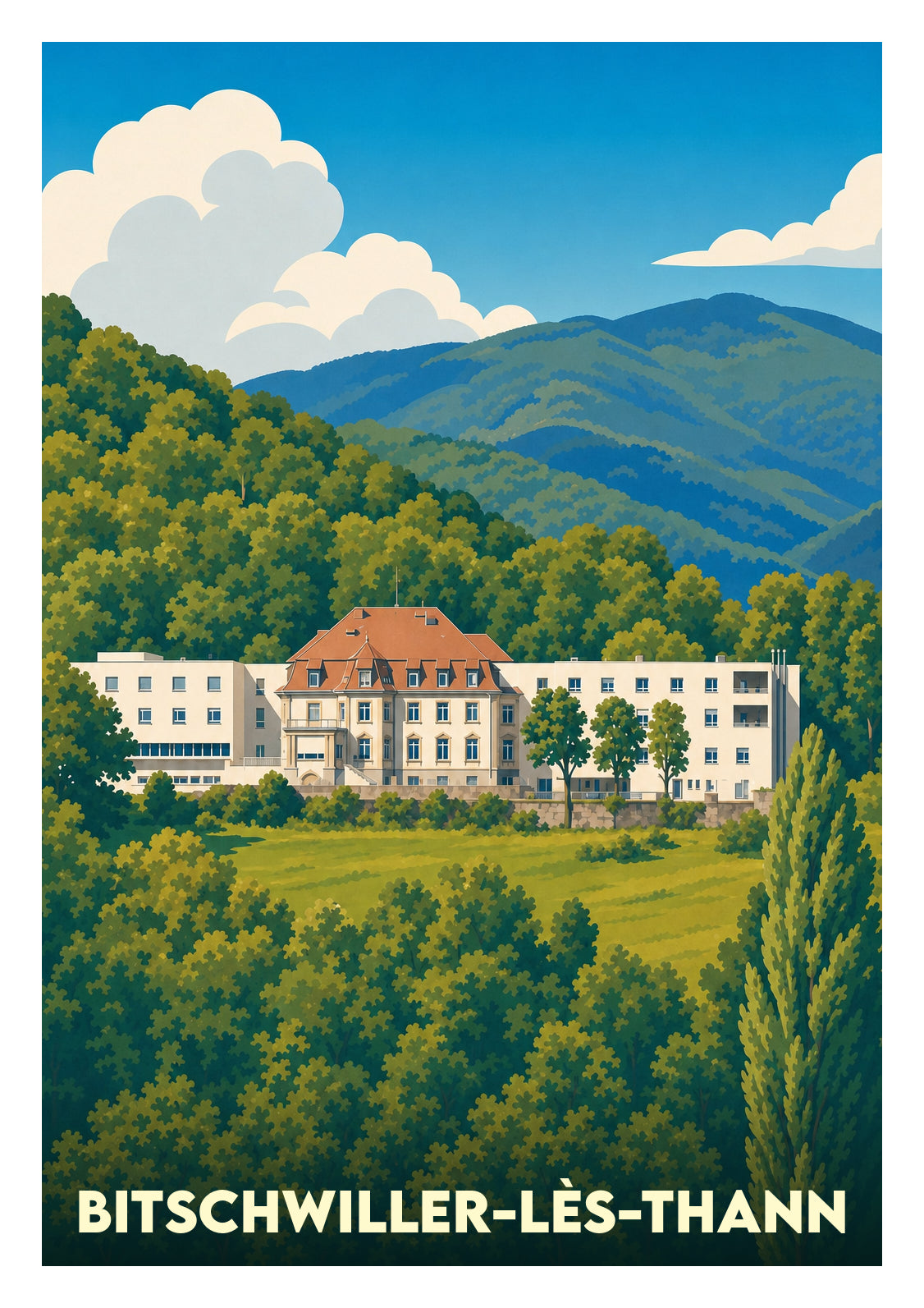 Affiche souvenir de Bitschwiller-lès-Thann – image brute sans cadre