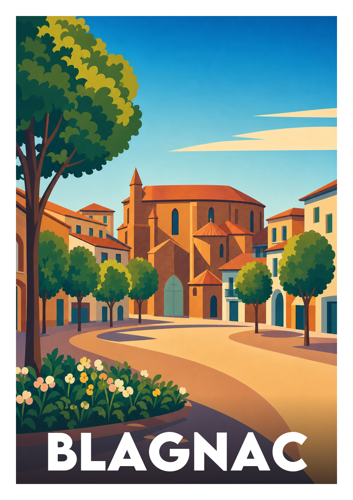 Affiche souvenir de Blagnac – image brute sans cadre