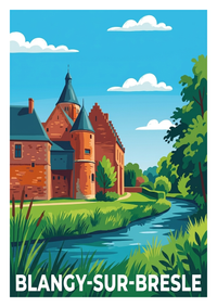 Affiche souvenir de Blangy-sur-Bresle – image brute sans cadre