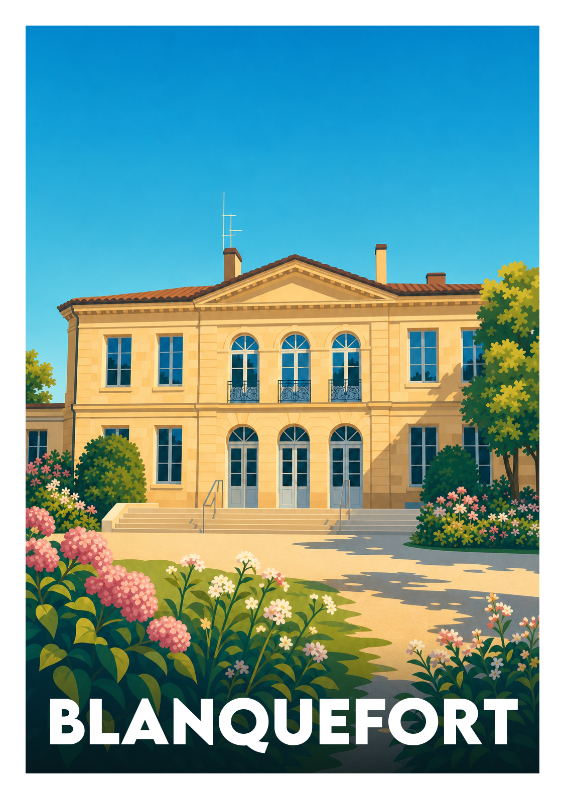 Affiche souvenir de Blanquefort – image brute sans cadre