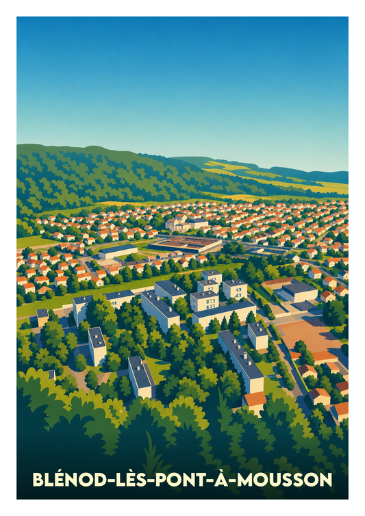 Affiche souvenir de Blénod-lès-Pont-à-Mousson – image brute sans cadre