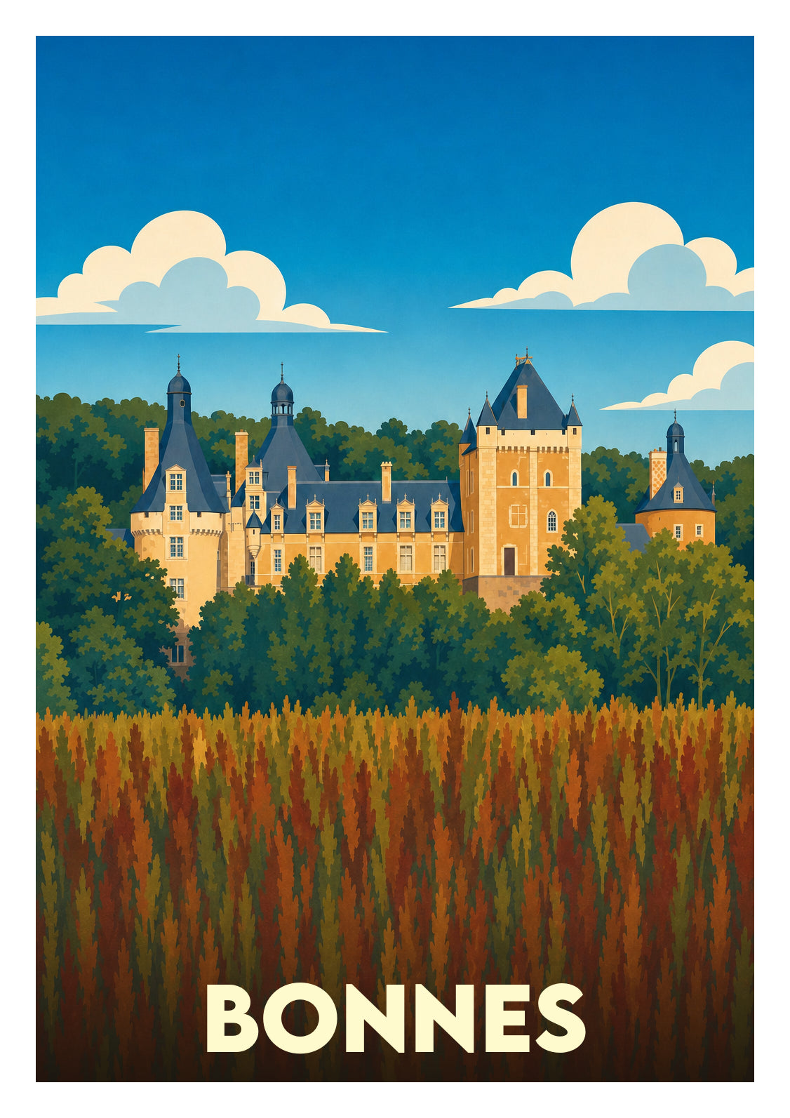 Affiche souvenir de Bonnes – image brute sans cadre
