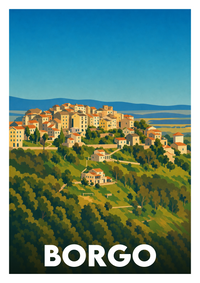 Affiche souvenir de Borgo – image brute sans cadre