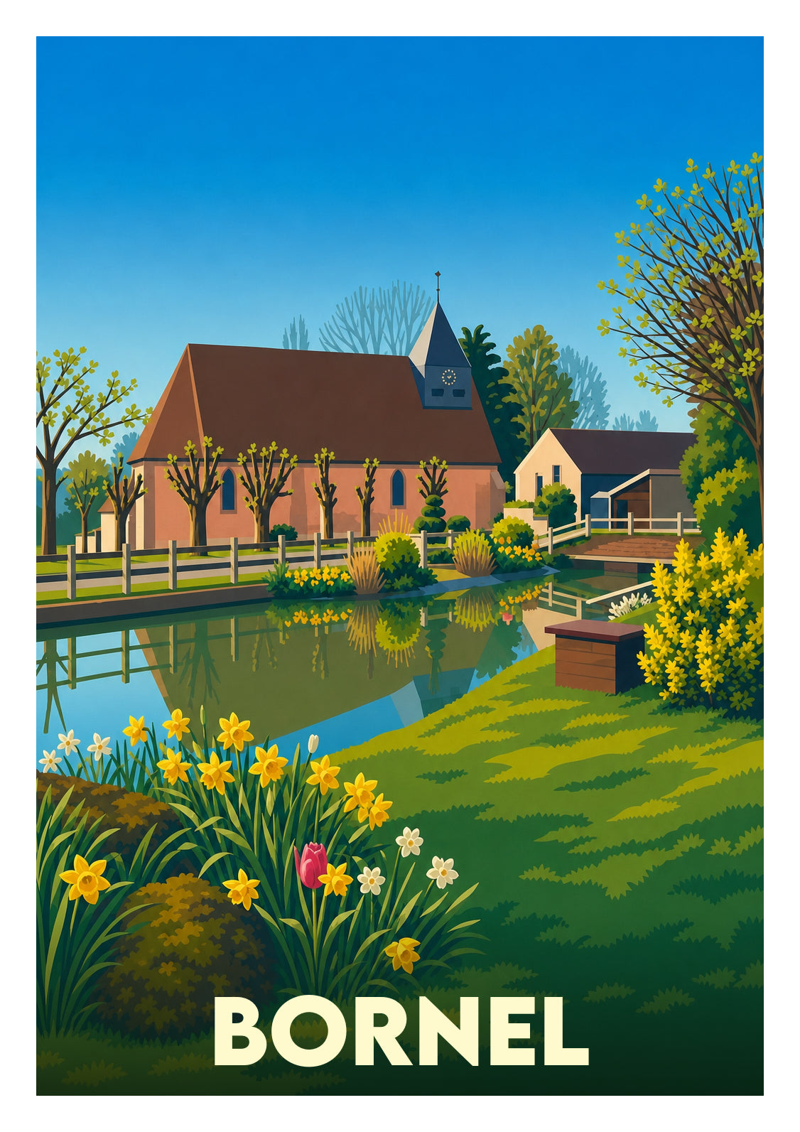 Affiche souvenir de Bornel – image brute sans cadre