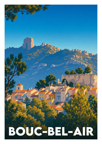 Affiche souvenir de Bouc-Bel-Air – image brute sans cadre