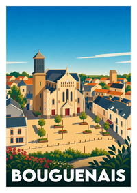Affiche souvenir de Bouguenais – image brute sans cadre