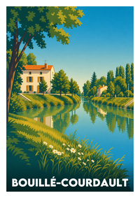 Affiche souvenir de Bouillé-Courdault – image brute sans cadre