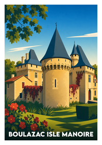 Affiche souvenir de Boulazac Isle Manoire – image brute sans cadre