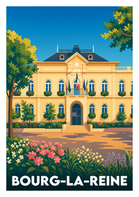 Affiche souvenir de Bourg-la-Reine – image brute sans cadre