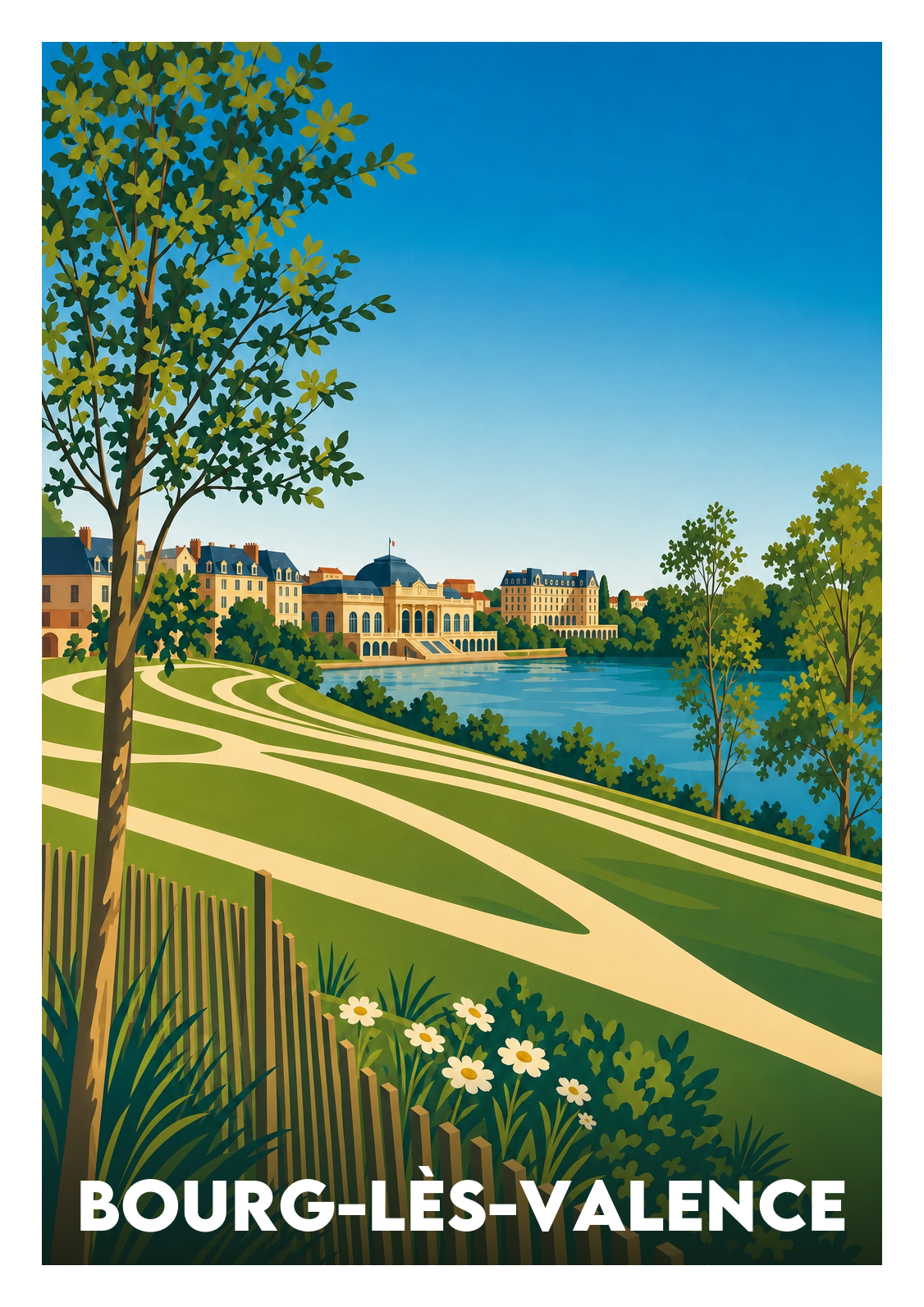 Affiche souvenir de Bourg-lès-Valence – image brute sans cadre