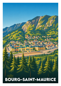 Affiche souvenir de Bourg-Saint-Maurice – image brute sans cadre