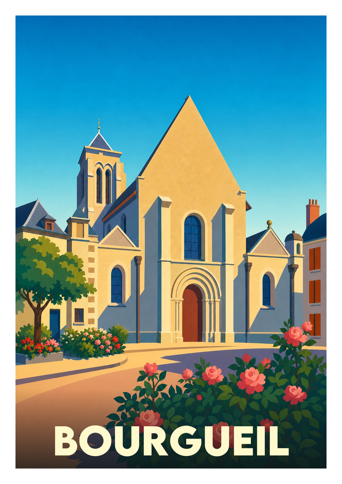 Affiche souvenir de Bourgueil – image brute sans cadre