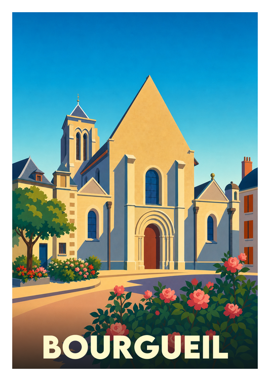 Affiche souvenir de Bourgueil – image brute sans cadre