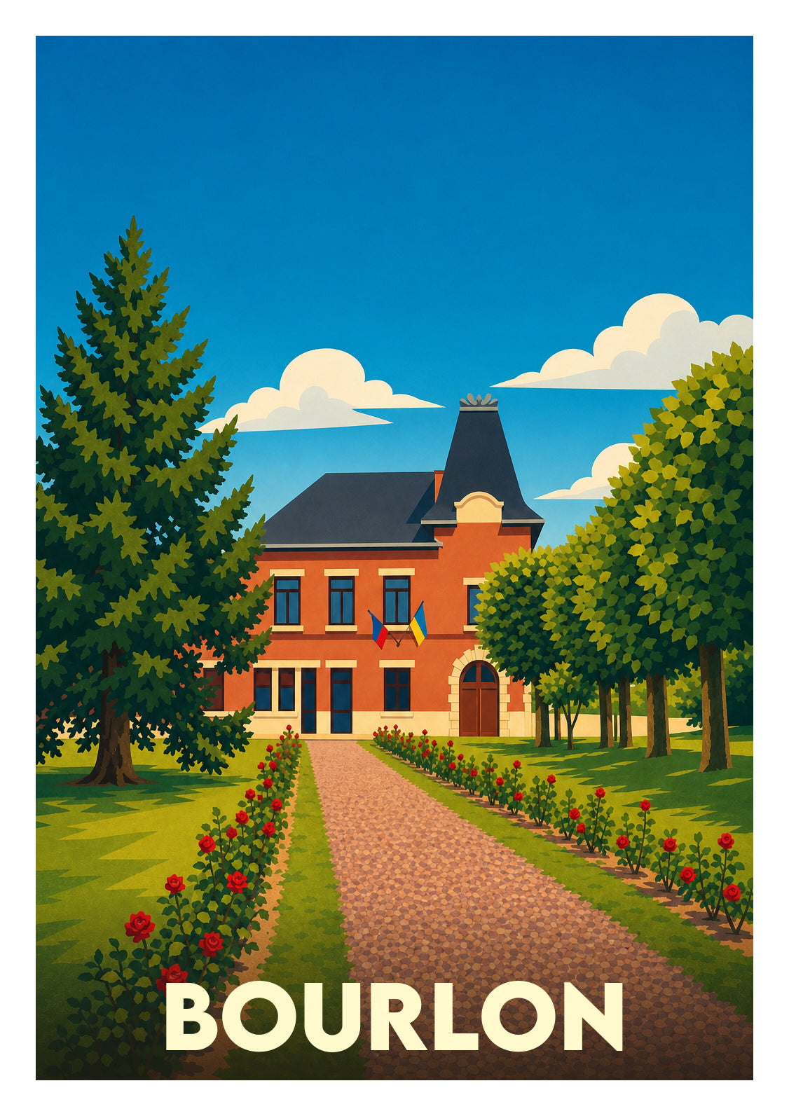 Affiche souvenir de Bourlon – image brute sans cadre