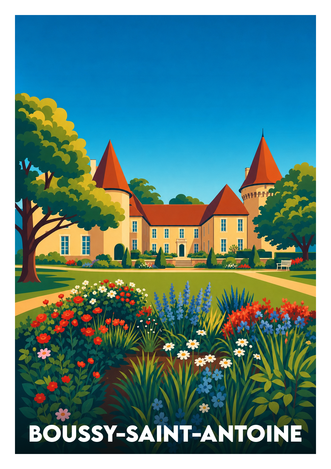 Affiche souvenir de Boussy-Saint-Antoine – image brute sans cadre