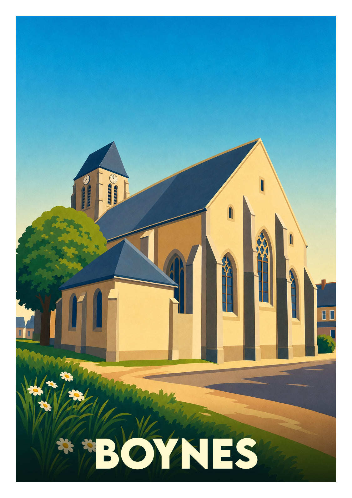Affiche souvenir de Boynes – image brute sans cadre