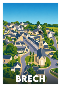 Affiche souvenir de Brech – image brute sans cadre