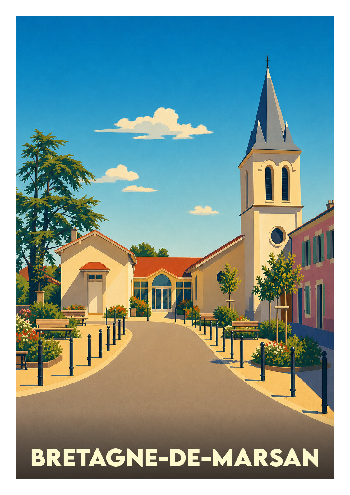 Affiche souvenir de Bretagne-de-Marsan – image brute sans cadre